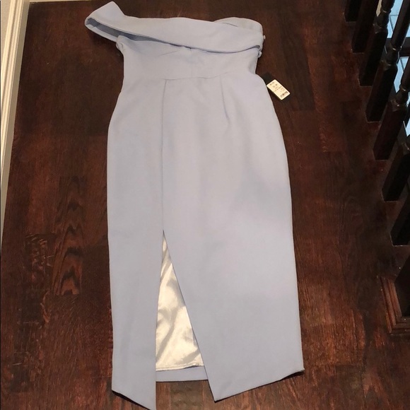 AKIRA Dresses & Skirts - NEW Akira Dusty Blue One Shoulder Midiw/Slit Dress